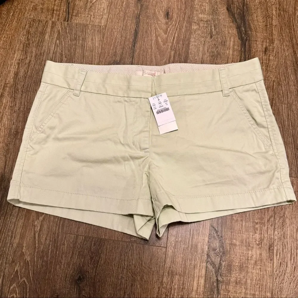 NWT J.Crew Soft Pastel Mint Green 3” Broken-In Chino Shorts Size 12